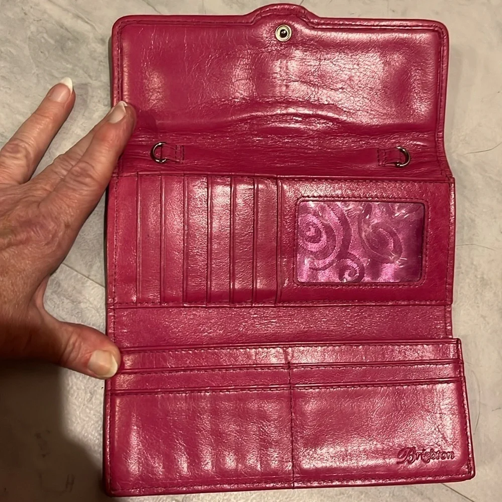 Brighton   Wallet  trifold   Dark, pink   light fuchsia  10 card slots ID holder